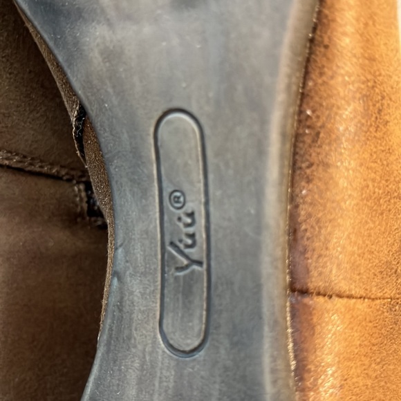 YUU Vegan leather brown boots riding size 9Wide Calf man-made material Like New - Picture 6 of 6